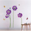  Purple Flowers and Butterfly Wall Decal  